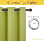 NICETOWN Window Drapery Panels Blackout Curtains, Window Treatment Thermal Insulated Solid Grommet Blackout Drapes for Bedroom (Set of 2 Panels, 42 by 72 Long, Fresh Green)