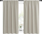 NICETOWN Blackout Curtains for Living Curtains, Room Darkening Window Curtain Panels, Easy-Care Solid Thermal Insulated Draperies/Drapes for Daughter Room (Natural, 2 Panels, 42 by 54)