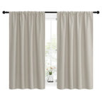 NICETOWN Blackout Curtains for Living Curtains, Room Darkening Window Curtain Panels, Easy-Care Solid Thermal Insulated Draperies/Drapes for Daughter Room (Natural, 2 Panels, 42 by 54)