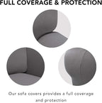 PureFit Super Stretch Sofa Slipcover – Spandex Non Slip Soft Couch Sofa Cover, Washable Furniture Protector with Non Skid Foam and Elastic Bottom for Kids, Pets （Loveseat, Light Gray）