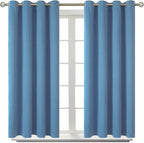 BGment Blackout Curtains for Bedroom - Grommet Thermal Insulated Room Darkening Curtains for Living Room, Set of 2 Panels (52 x 54 Inch, Faded Denim)