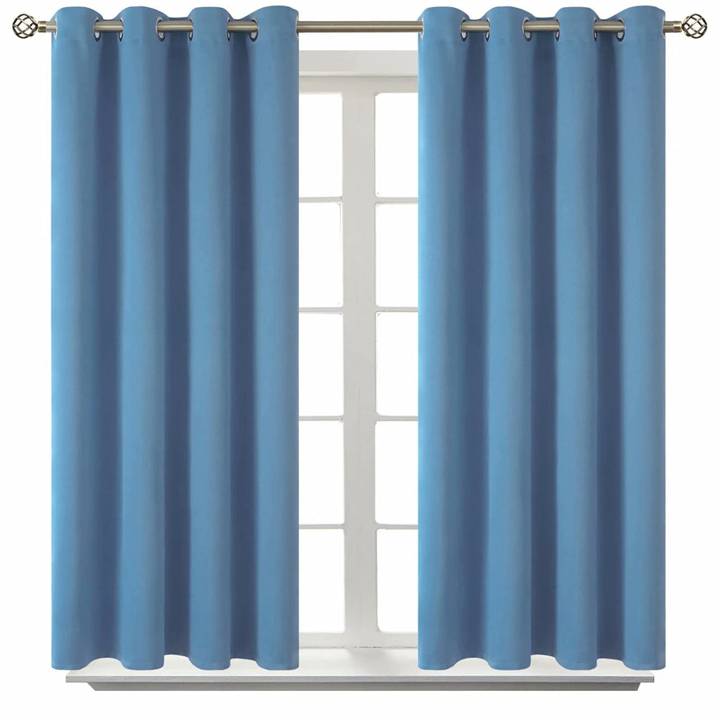 BGment Denim Blue Blackout Curtains for Bedroom 54 Inch Long - 2 Panels