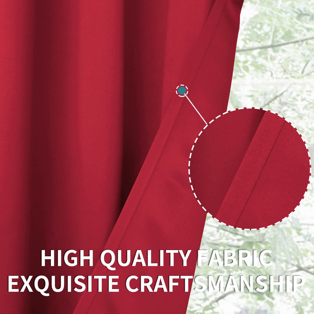 BGment Red Blackout Curtains for Living Room 84 Inch Long - 2 Panels