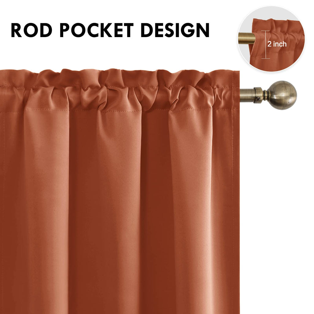 DWCN Short Blackout Curtains 42 x 36 Inch Long for Kitchen RV Bunk 2 Panels