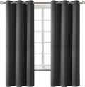 BGment Dark Grey Blackout Curtains for Bedroom, Black Out Curtains 63 Inch Long Thermal Insulated Sunlight Blocking Window Treatment Drapes, Set of 2 Panels, 42 x 63 Inch