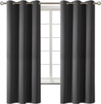 BGment Dark Grey Blackout Curtains for Bedroom, Black Out Curtains 63 Inch Long Thermal Insulated Sunlight Blocking Window Treatment Drapes, Set of 2 Panels, 42 x 63 Inch