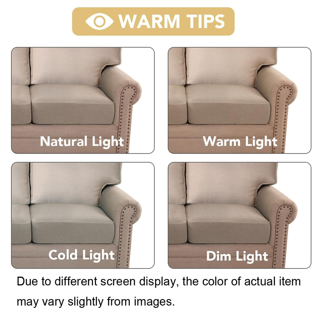 H.VERSAILTEX High Stretch Couch Cushion Covers,Chair Sofa Seat Slipcovers Couch Cushion Cover Stretch Furniture Protector for Kids, Pets(2 Packs Cushion Loveseat Covers, Sand)