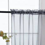 SpaceDresser Basic Rod Pocket Sheer Voile Window Curtain Panels Grey 1 Pair 2 Panels 26 Width 24 Inch Long for Kitchen Bedroom Children Living Room Yard(Grey,26 W x 24 L)