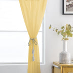 SpaceDresser Basic Rod Pocket Sheer Voile Window Curtain Panels Gold 1 Pair 2 Panels 52 Width 84 Inch Long for Kitchen Bedroom Children Living Room Yard（Gold, 52W x 84L）