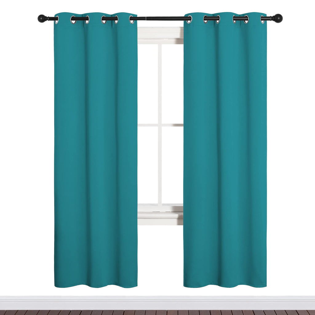 NICETOWN Room Darkening Curtains 72 inch Length 2 Panels, Thermal Insulated Grommet Blackout Curtains for Modern Casual Elegant Bedroom Kids Room Theme Decoration (Peacock Teal, 2 Pieces, W34)