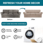 Turquoize 4 Piece Sofa Slipcover Sofa Covers for 3 Cushion Couch Soft Couch Cover for Dogs-Washable Sofa Furniture Covers with 3 Individual Cushion Covers,Feature Jacquard Fabric(3 Cushion Sofa, Sand)