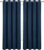 LEMOMO Blackout Curtains 52 x 90 Inch Long Navy Blue Curtains Set of 2 Panels Room Darkening Curtains for Bedroom and Living Room