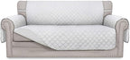 Easy-Going Sofa Slipcover Reversible Loveseat Sofa Cover Couch Cover for 2 Cushion Couch Furniture Protector with Elastic Straps for Pets Kids Dog Cat (Oversized Loveseat, White/White)