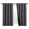 NICETOWN 100% Blackout Curtains with Black Liners, Thermal Insulated Full Blackout 2-Layer Lined Drapes, Noise Cancellation Window Draperies for Dining Room (Grey, 2 Panels, 55-inch W by 57-inch L)
