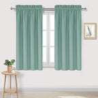 DWCN Blackout Curtains for Living Room Thermal Insulated, Energy Saving & Noise Reducing Bedroom Curtains, Sage Green, W 38x L 45 Inch, Set of 2 Rod Pocket Curtain Panels