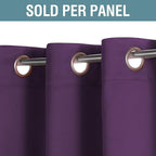 H.VERSAILTEX Blackout Curtain for Living Room Small Window Kitchen Blackout Curtains 45 inch Length Energy Saving Solid Grommet Blackout Drape, One Panel, Plum Purple, 52" W x 45" L