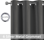 Yakamok Blackout Curtains 38x72 inch Charcoal Grey Thermal Drapes-Bedroom