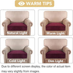 H.VERSAILTEX Velvet Stretch Couch Cushion Cover Plush Cushion Slipcover for Chair Cushion Furniture Protector Seat Cushion Sofa Cover (1 Piece Armchair Cushion Covers, Burgundy)