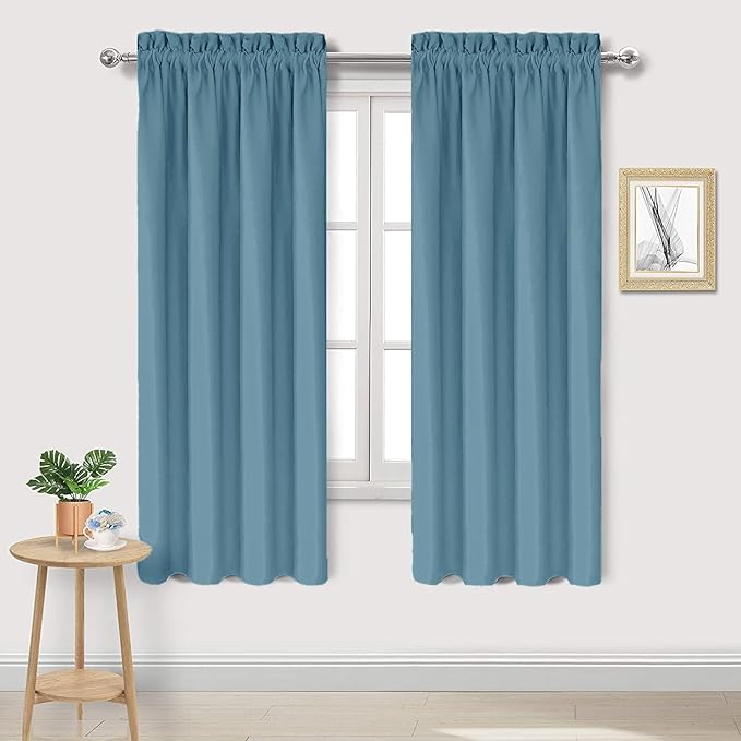 DWCN Blackout Curtains for Bedroom Living Room 42 x 63 Inch Long 2 Panels