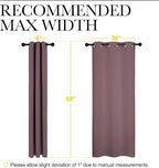 NICETOWN Dry Rose Room Darkening Curtains for Kitchen, Set of 2, 42 inches Wide by 68 inches Long, Window Treatment Thermal Insulated Solid Grommet Room Darkening Curtains/Drapes for Bedroom