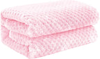 Exclusivo Mezcla Fleece Throw Blanket, Super Soft and Warm Blankets for Couch, Sofa and Bed Waffle Textured, Cozy, Fuzzy and Lightweight (Light Pink, 40x50 Inches)