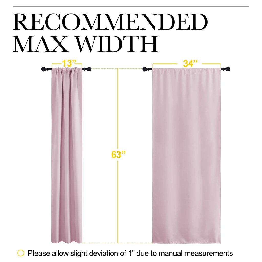 NICETOWN Bedroom Curtains, Room Darkening Draperies Window Curtain Panels, Thermal Insulated Room Darkening Curtains (Lavender Pink, 2 Panels, W34 x L63)