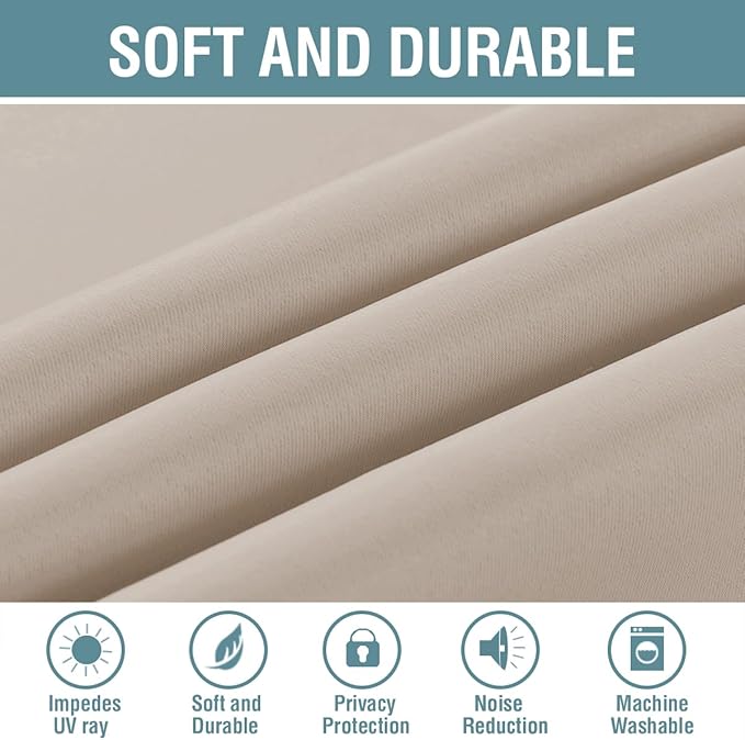 H.VERSAILTEX Blackout Patio Curtains 100 x 96 Inches for Sliding Door Extral Wide Blackout Curtain Panels Thermal Insulated Room Divider - Grommet Top, 8' Tall by 8.5' Wide - Fog