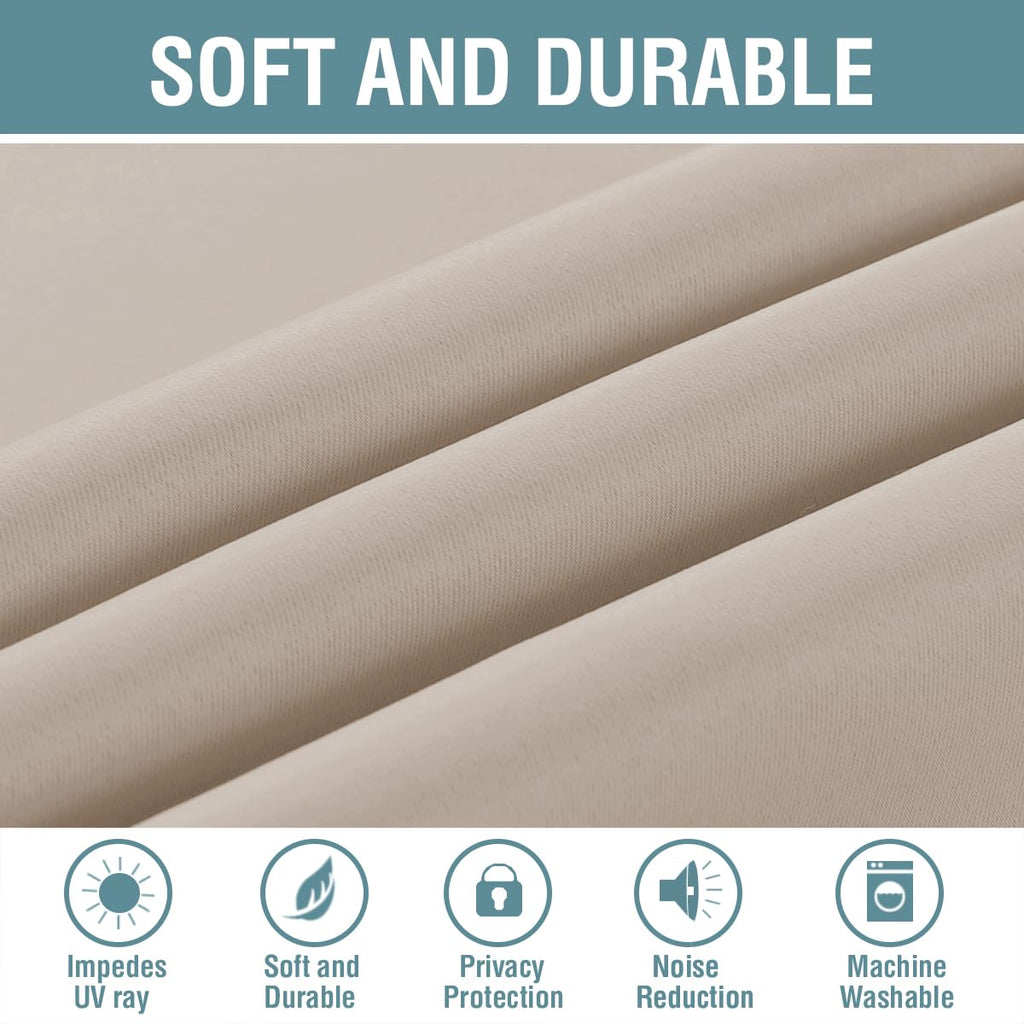 H.VERSAILTEX Blackout Patio Curtains 100 x 84 Inches for Sliding Door Extral Wide Blackout Curtain Panels Thermal Insulated Room Divider - Grommet Top, 7' Tall by 8.5' Wide - Fog