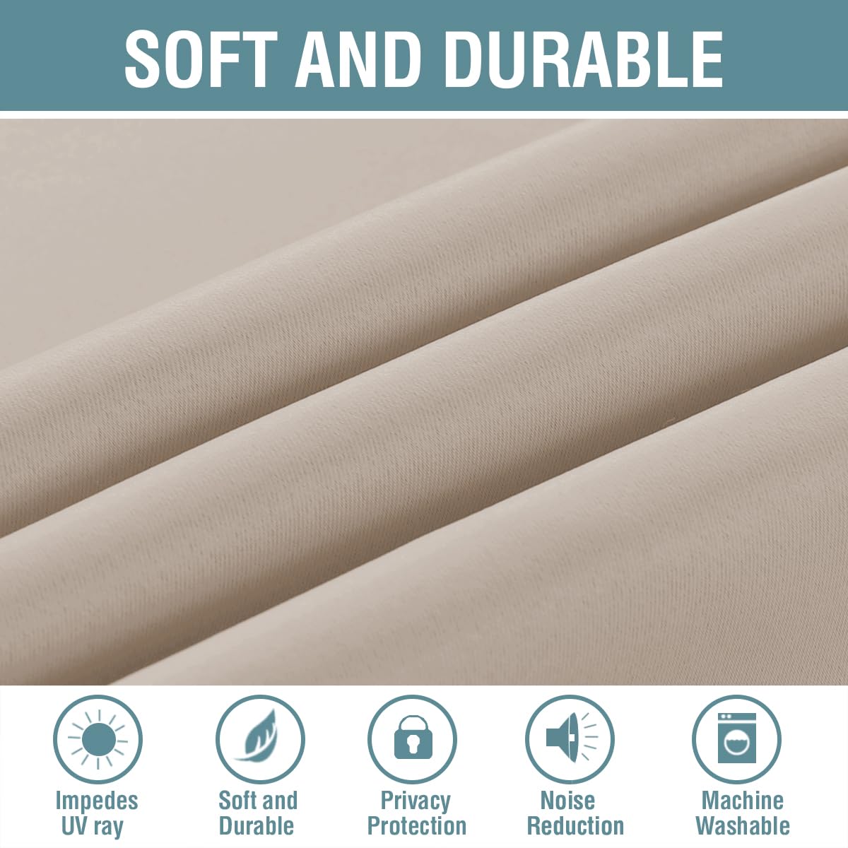 H.VERSAILTEX Blackout Patio Curtains 100 x 84 Inches for Sliding Door Extral Wide Blackout Curtain Panels Thermal Insulated Room Divider - Grommet Top, 7' Tall by 8.5' Wide - Fog