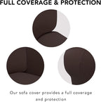 PureFit Super Stretch Sofa Slipcover – Spandex Non Slip Soft Couch Sofa Cover, Washable Furniture Protector with Non Skid Foam and Elastic Bottom for Kids, Pets (Oversized Loveseat, Chocolate)