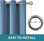 BGment Blackout Curtains for Bedroom - Grommet Thermal Insulated Room Darkening Curtains for Living Room, Set of 2 Panels, Each 55 x 96 Inch, Faded Denim