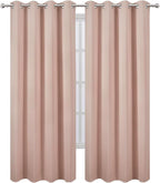 LEMOMO Blackout Curtains 52 x 108 inch/Blush Curtains Set of 2 Panels/Thermal Insulated Room Darkening Bedroom Curtains