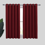 NICETOWN Christmas Burgundy Window Curtains Blackout Drapes, Thermal Insulated Solid Grommet Blackout Curtains/Draperies for Laundry Room (One Pair, 70 by 54-inch, Burgundy Red)