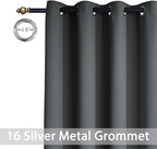 Yakamok Extra Wide Blackout Curtain for Sliding Glass Door, Grommet Thermal Insulated Room Divider Curtain 100W x 84L inch, Room Darkening Patio Curtain,8.3ft Wide x 7ft Tall, 1 Panel,Dark Grey