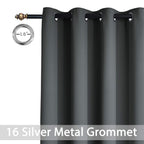 Yakamok Dark Grey Room Darkening Curtains 84 inch Sliding Door Drapes