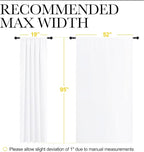 NICETOWN White Bedroom Curtain Panels - Multi-Function Noise Reducing Performance Window Treatment Thermal Insulated Rod Pocket Room Darkening Drapes for Nursery (2 Panels, 52 in x 95 in (W x L))