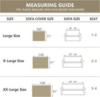 MYSKY HOME Khaki Sectional Sofa Covers Chenille Couch Cover for Dogs Solid Sofa Cover for 3 Cushion Couch Washable Couch Covers with Tassel Edge L Shape Sofa Throw Large Sofa Slipcover, 91" X134"