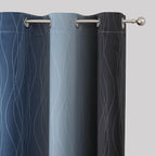 Estelar Textiler Navy Blue and Black Ombre Blackout Curtains 54 Inches Long, Full Light Blocking Gradient Grommet Drapes for Kitchen, Thermal Insulated Curtains for Bedroom, 42Wx54L, 2 Panels