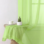 Aiyufeng Lime Sheer Curtains 84 Inches Long 2 Panels Set for Living Room, Light Filtering Window Sheer Drapes for Bedroom, Each 42" W x 84" L