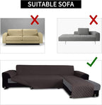 Easy-Going L Shape Sofa Slipcover - Reversible Sofa Cover for Pets & Furniture Protection (Large, Chocolate/Chocolate)