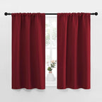 NICETOWN Christmas Burgundy Curtains Blackout Drape Panels - Lights Block Out Window Treatment Short Curtain Sets for Loft and Basement Decoration (Set of 2, 34 by 45-Inch)
