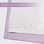 Yakamok 100% Blackout Curtains 52x84 inch Long Lilac Window Drapes-Bedroom