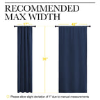 NICETOWN RV Blackout Curtains for Camper Windows, Kitchen Curtains, Short Blackout Drapes, Thermal Insulated Rod Pocket Window Treatment Draperies for Nursery (Navy, 42" x 36", Set of 2)