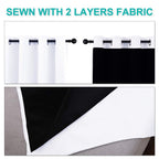 NICETOWN White Blackout Curtains 72 inches Long, Full Light Blocking Drapes with Black Liner for Nursery, Thermal Insulated Draperies for Hall, Villa (2 Pieces, 46" Wide Each Panel, Pure White)
