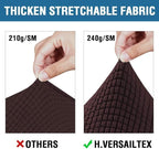H.VERSAILTEX 4 Piece Stretch Sofa Covers for 3 Cushion Couch Covers for Living Room Furniture Slipcovers (Base Cover Plus 3 Seat Cushion Covers) Thicker Jacquard Fabric (Large Sofa, Chocolate)