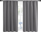 NICETOWN Grey Window Curtains for Bedroom - Home Decoration Thermal Insulated Rod Pocket Blackout Blinds & Drapes for Small Windows (Gray, 2 Panels, W42 x L45 -Inch)