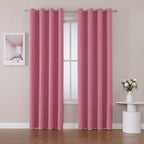 ChrisDowa Room Darkening Curtains 108 Inches Long 2 Panels Set for Living Room, Grommet Thermal Insulated Blackout Curtains for Bedroom (Pink, 52 x 108 Inch)