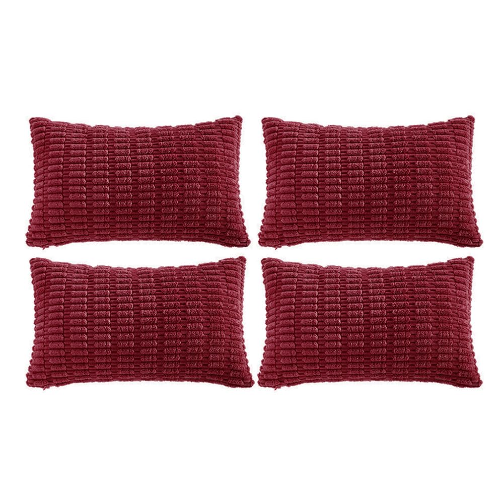 Fancy Homi 4 Packs Decorative Throw Pillow Covers for Living Room Couch Bed, Modern Farmhouse Boho Home Décor Accent Cushion Case, 20" x 12", Neutral
