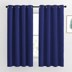 NICETOWN Blackout Window Curtains and Drapes - Thermal Insulated Solid Grommet Top Blackout Panels/Draperies for Kid's Room (Navy Blue， 1 Pair， 52 x 63 Inch)