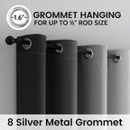 SimpleHome Ombre 100% Blackout Curtains for Bedroom, Full Light Blocking Black and Greyish White Curtains, Thermal Insulated Grommet Window Drapes for Living Room,2 Panels, 52x63 inches Length